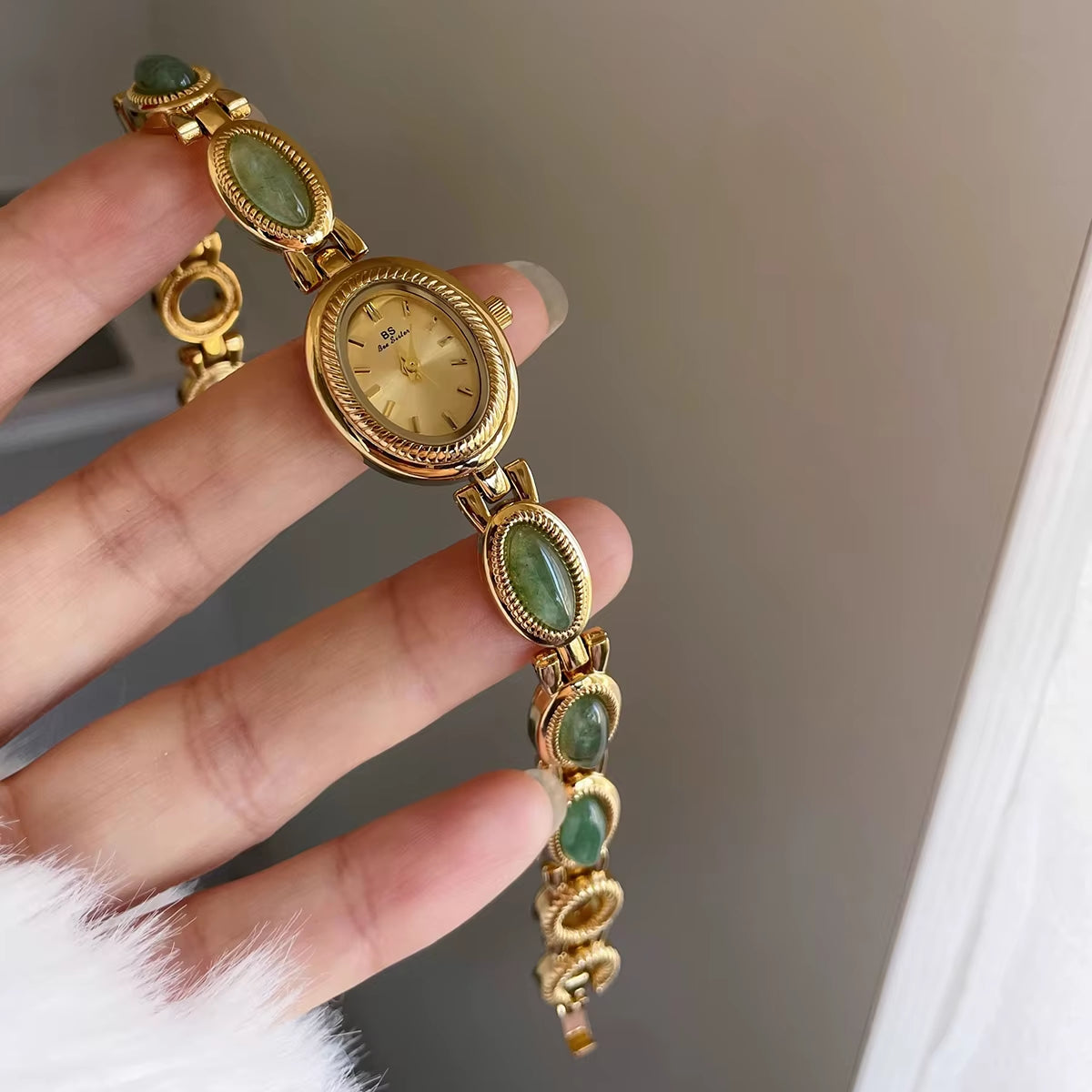 Elegant Jade Bracelet Watch